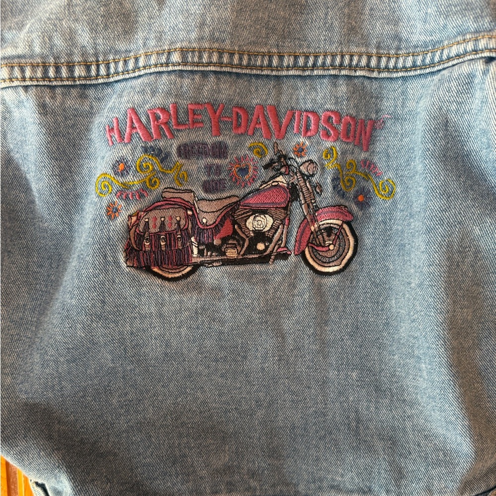 Harley-Davidson HD‎ Motorcycles Youth  Denim Buttoned Jean Jacket Size 6x - Picture 6 of 6